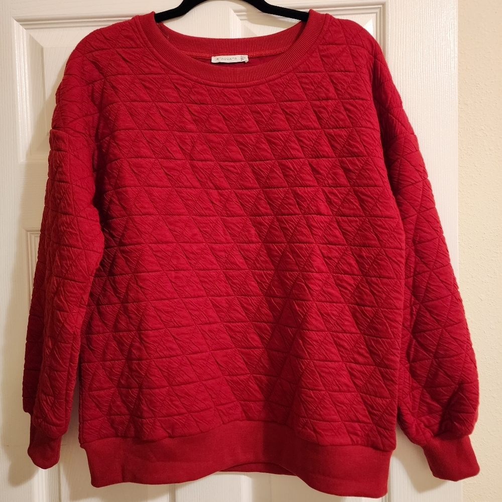 Stacatto Red Quilted Sweatshirt size Small